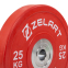 Блины (диски) бамперные для кроссфита резиновые d-52мм Zelart TA-7798-25 25кг красный 2