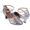 Взуття для бальних танців жіноче Латина із закритим носком Zelart DN-3694 розмір 34-40 срібний 0