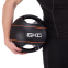 М'яч медичний медбол із двома ручками Zelart TA-7827-6 вага-6кг гума d-27,5см чорний-помаранчевий 5