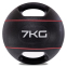М'яч медичний медбол із двома ручками Zelart TA-7827-7 вага-7кг d-27,5см чорний-червоний 0