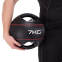Мяч медицинский медбол с двумя ручками Zelart TA-7827-7 вес-7кг d-27,5см черный-красный 5
