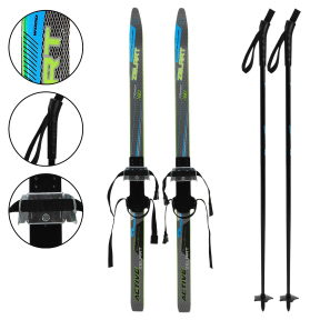 Лыжи беговые детские в комплекте с палками Zelart SK-0881-110B цвета в ассортименте