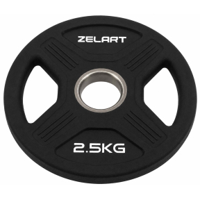 Млинці диски TPU 2 Handle металева втулка Zelart TA-6995-2_5 ø51мм 2,5кг чорний