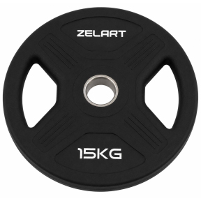 Блины диски TPU 2 Handle металлическая втулка Zelart TA-6995-15 ø51мм 15кг черный