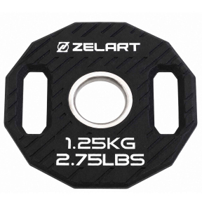Блины диски TPU 2 Handle металлическая втулка Zelart TA-6996-1_25 ø51мм 1,25кг черный