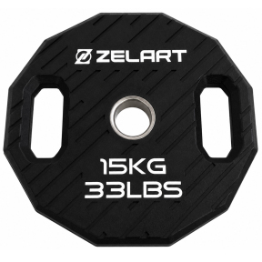 Млинці диски TPU 2 Handle металева втулка Zelart TA-6996-15 ø51мм 15кг чорний