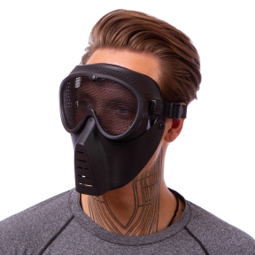 Защитная маска-трансформер для военных игр пейнтбола и страйкбола SILVER KNIGHT TY-5550 черный
