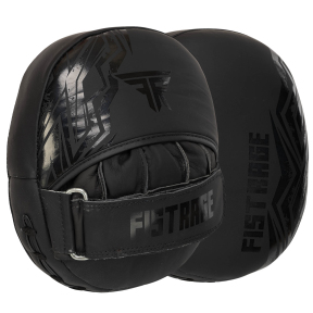 Лапа боксерська пряма кругла тренувальна шкіра FISTRAGE VL-7876 2шт чорний