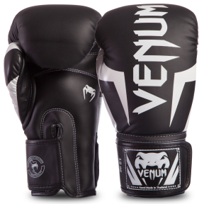 Боксерські рукавиці VENUM ELITE VENUM-0984-108 10-14 унцій чорний-білий