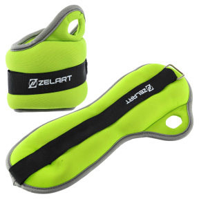 Утяжелители-манжеты для рук с фиксацией на большом пальце Zelart FI-1965-2 2x1кг цвета в ассортименте