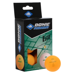 Набір м'ячів настільного тенісу 6 штук DONIC MT-608518 ELITE 1star помаранчевий
