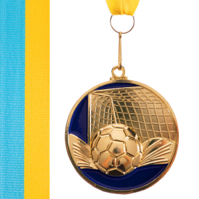 Медаль спортивна зі стрічкою SP-Sport Футбол C-3975-1 золотий
