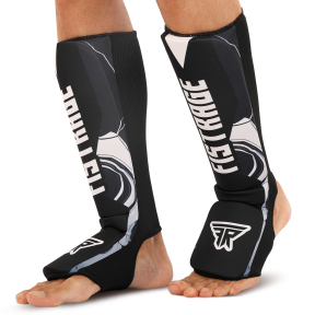 Защита голени и стопы для единоборств чулочного типа FISTRAGE VL-7927 S-XL черный-белый