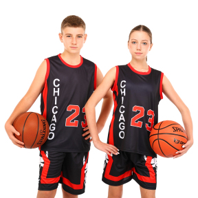 Форма баскетбольна дитяча NBA клуб Chicago Bulls 23 BA-6608 S-2XL чорний-червоний