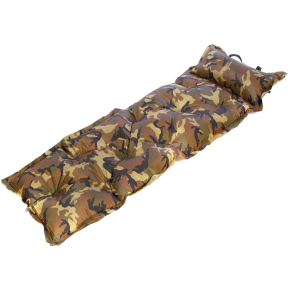 Самонадувающийся коврик с подушкой туристический Record SY-116 180х60х2,5см камуфляж