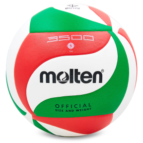Мяч волейбольный MOLTEN V5M3500 №5 PU белый-зеленый-красный