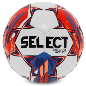 М'яч футбольний SELECT BRILLANT REPLICA V23 BRILLANT-REP-5WR №5 білий-червоний