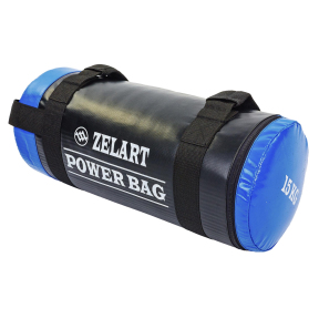 Мішок для кросфіта та фітнесу Zelart FI-5050A-15 Power Bag 15кг чорний-синій
