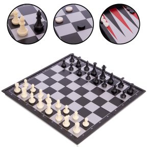 Набор настольных игр 3 в 1 дорожные на магнитах SP-Sport SC9800 шахматы, шашки, нарды