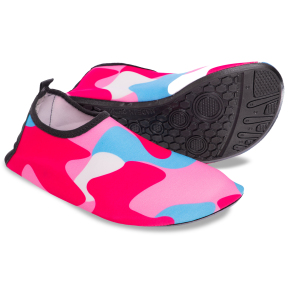 Взуття Skin Shoes для спорту та йоги SP-Sport Камуфляж PL-0418-P розмір 34-45 рожевий-блакитний-білий