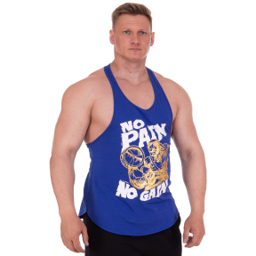 Майка борцовка мужская SP-Sport NO PAIN NO GAIN NP-1186 M-2XL цвета в ассортименте