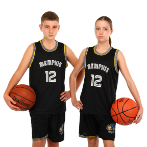 Форма баскетбольная детская NBA клуб Memphis Grizzlies 12 BA-6599 S-2XL черный
