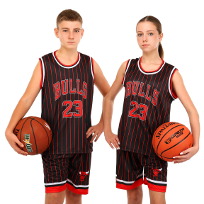 Форма баскетбольна дитяча NBA клуб Chicago Bulls 23 BA-6603 S-2XL чорний-червоний