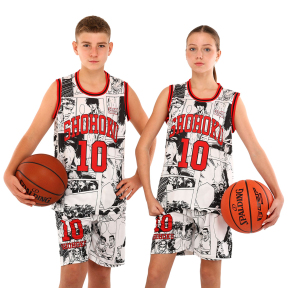 Форма баскетбольная детская NBA клуб Shuhoku 10 BA-6609 S-2XL белый-красный
