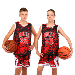 Форма баскетбольна дитяча NBA клуб Chicago Bulls 23 BA-6625 S-2XL чорний-червоний