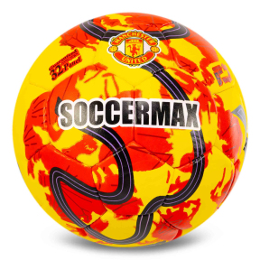 М'яч футбольний SOCCERMAX MANCHESTER UNITED FB-0047-816 №5 PU жовтий-червоний