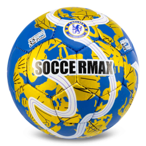 Мяч футбольный SOCCERMAX CHELSEA FB-0047-817 №5 PU синий-золотой