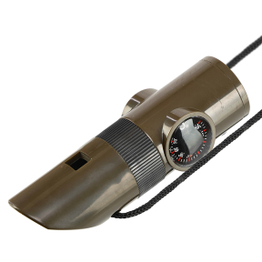 Туристичний свисток з термометром і компасом 7 в 1 аварійний сигнальний пластиковий SP-Sport H7-1 оливковий