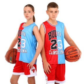 Форма баскетбольна дитяча NBA клуб Chicago Bulls 23 BA-6654 S-2XL червоний-блакитний
