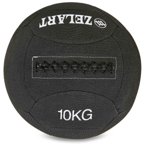 М'яч набивний для кросфіту волбол WALL BALL Zelart FI-7224-10 10кг чорний