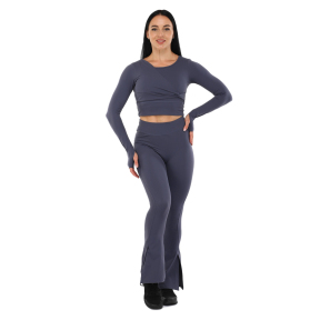 Костюм спортивный женский для фитнеса и тренировок лосины и кроп-топ V&X TX130-CK131 M-XL цвета в ассортименте