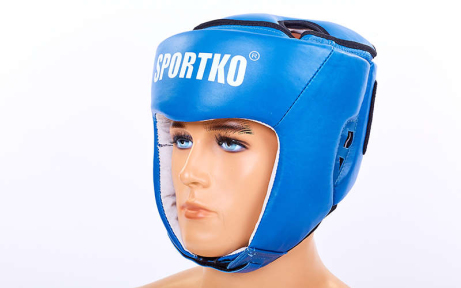 Шолом боксерський відкритий шкіряний SPORTKO SP-4706-1 ОК1 XL синій
