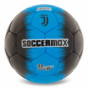 М'яч футбольний SOCCERMAX JUVENTUS FB-0047-821 №5 PU чорний-блакитний