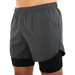 Шорти спортивні подвійні 2 в 1 з тайтсами чоловічі LIDONG LD-9015 M-3XL кольори в асортименті