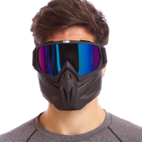 Защитная маска-трансформер очки пол-лица SP-Sport MS-6828 черный