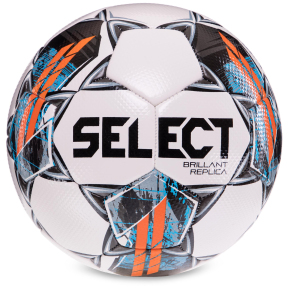М'яч футбольний SELECT BRILLANT REPLICA V22 BRILLANT-REP-WGR №5 білий-сірий