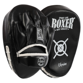 Лапа боксерская изогнутая тренировочная Кожвинил BOXER NEW 2011-N 19х23х4см 2штуки цвета в ассортименте