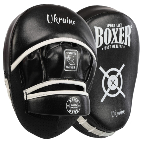 Лапа боксерская изогнутая тренировочная Кожвинил BOXER NEW 2013-N 23х19х4,5см 2штуки цвета в ассортименте