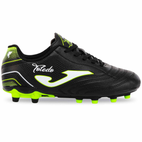 Бутсы футбольные детские JOMA TOLEDO TOJW2501FG размер 31-38 черный-салатовый