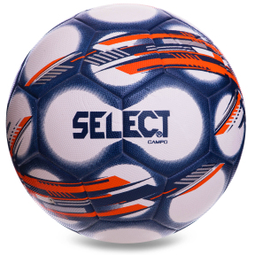 М'яч футбольний SELECT CAMPO FB-0556 №5 PVC клеєний білий-помаранчевий