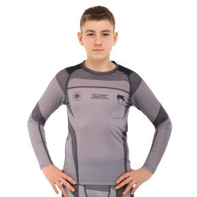 Рашгард лонгслів дитячий VNM 9533B 2XS-L чорний-сірий