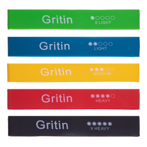 Набір резинок для вправ стрічки опору LOOP BANDS GRITIN FI-3106 5шт кольори в асортименті