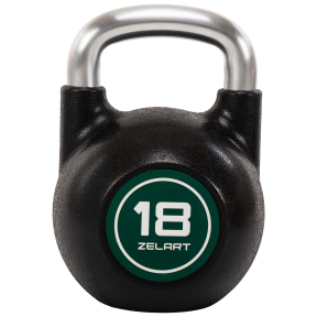 Гиря змагальна цільна чавунна з CPU покриттям та хромованою ручкою Zelart TA-4756-18 вага 18кг чорний
