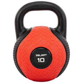 Гиря тренировочная цельная обрезиненная Zelart TA-4757-10 вес 10кг черный