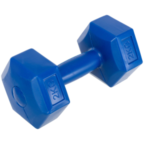 Гантель для фітнесу з покриттям PE Zelart TA-4758-2 1шт 2кг кольори в асортименті