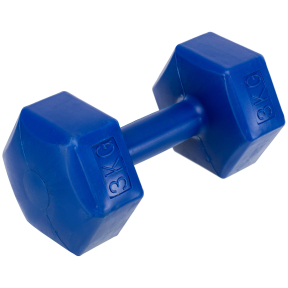 Гантель для фитнеса с PE покрытием Zelart TA-4758-3 1шт 3кг цвета в ассортименте